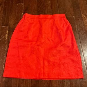 Ben & Elle New York Skirt 8 Orange Or Corral 100% Linen.